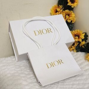 Dior White and Gold SHOPPING BAG And Box